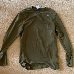 Gymshark Arrival Long Sleeve T-Shirt - Dark Green - Small